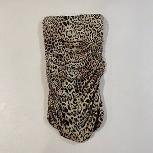 Victoria’s Secret Leopard Print Strapless Ruched Dress Top Women’s Small – Bodyc